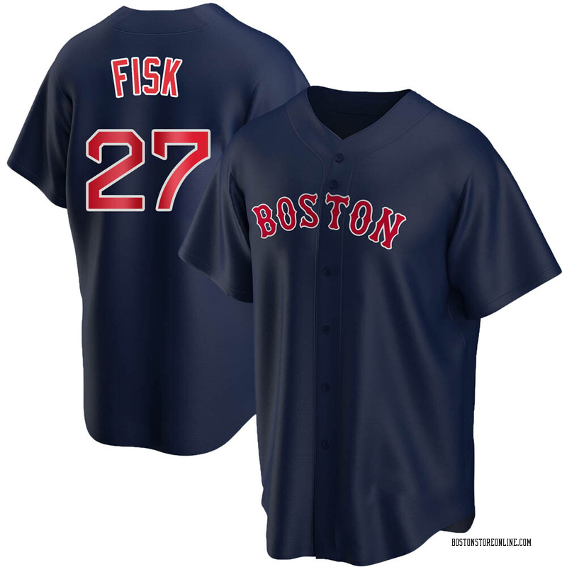 Carlton Fisk Youth Boston Red Sox Alternate Jersey - Navy Replica