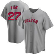 Carlton Fisk Youth Boston Red Sox Road Jersey - Gray Replica