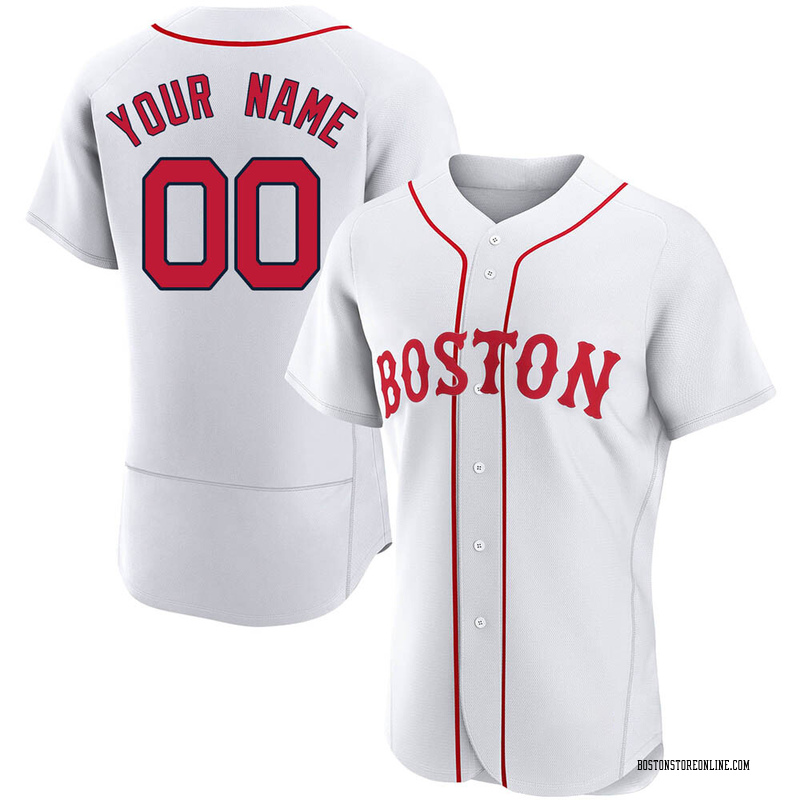 Custom Men's Boston Red Sox 2021 Patriots' Day Jersey White Authentic