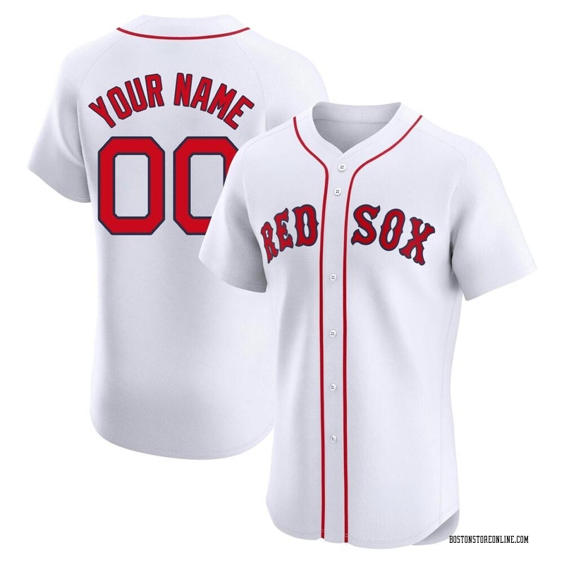 Custom Men's Boston Red Sox Home Jersey - White Elite