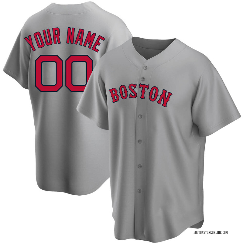 Custom Men's Boston Red Sox Road Jersey - Gray Replica