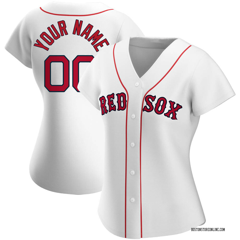 Custom Women's Boston Red Sox Home Jersey - White Authentic