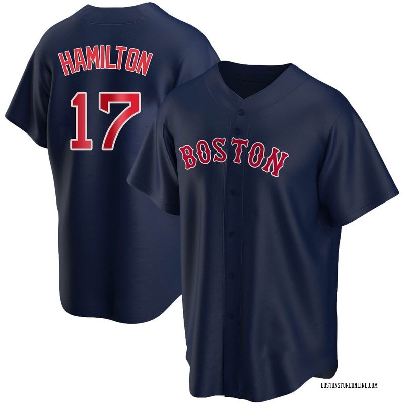 David Hamilton Men's Boston Red Sox Alternate Jersey - Navy Replica