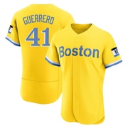 Tyron Guerrero Men's Boston Red Sox Blue 2021 City Connect Jersey - Gold/Light Authentic