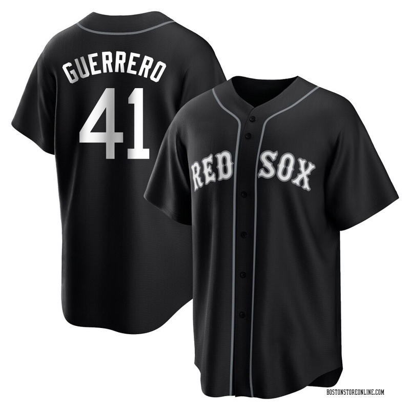 Tyron Guerrero Men's Boston Red Sox Jersey - Black/White Replica