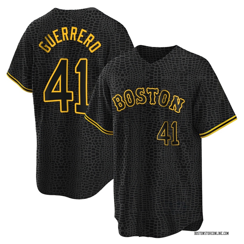 Tyron Guerrero Men's Boston Red Sox Snake Skin City Jersey - Black Replica