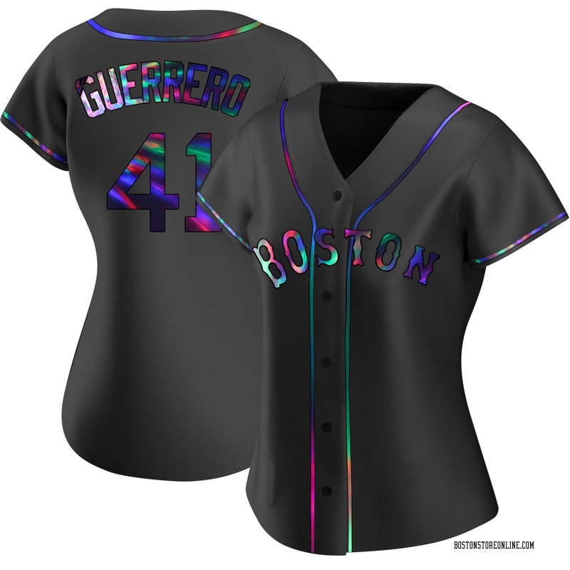 Tyron Guerrero Women's Boston Red Sox Alternate Jersey - Black Holographic Replica